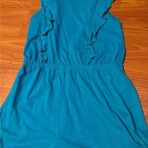 2/25$🍓⭐️ Teal Sleeveless Dress with Ruffle Detail